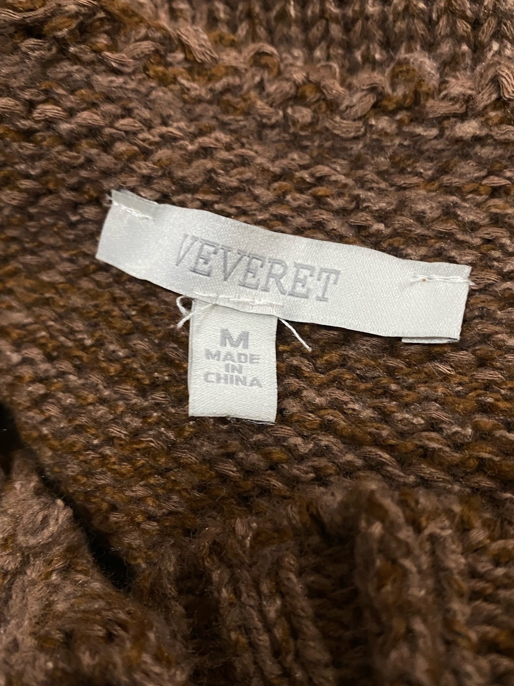 Veveret Heavy Knit Western Horse Print Brown Button Up Sweater Cardigan Medium - Picture 6 of 10